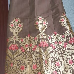 Silk lehega and choli with banarasi dupatta. Size medium.